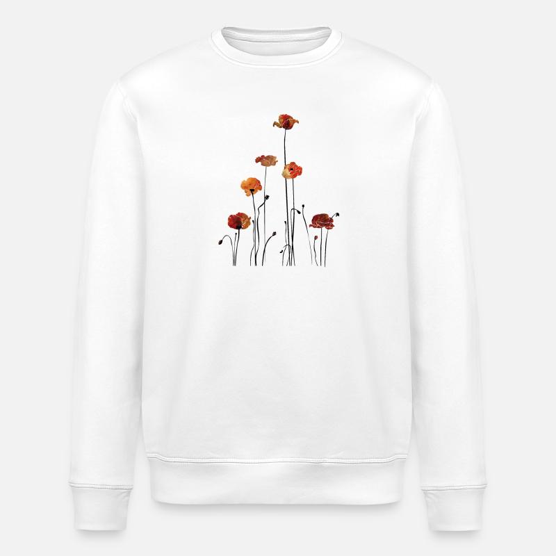 Coquelicots Silhouette Design - Sweat bio ROLLER Stanley/Stella Unisexe - blanc
