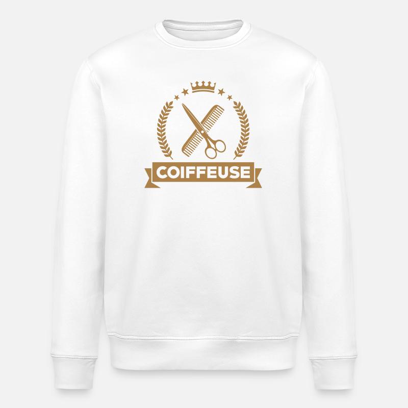 Coiffeur - Coiffeuse - Coiffure - Sweat bio ROLLER Stanley/Stella Unisexe - blanc