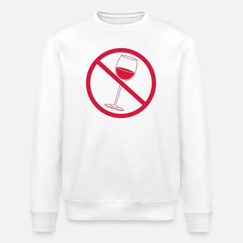 Verboten Schild Wein - Stanley/Stella Unisex Bio-Sweatshirt ROLLER - Weiß