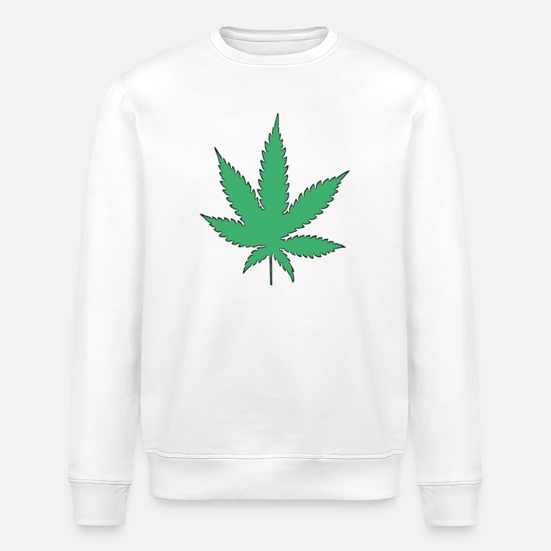 Feuille de cannabis - Sweat bio ROLLER Stanley/Stella Unisexe - blanc