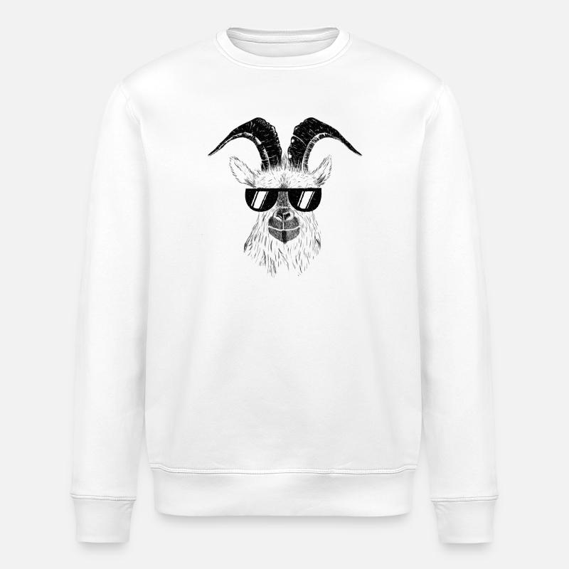 Chèvres - Sweat bio ROLLER Stanley/Stella Unisexe - blanc
