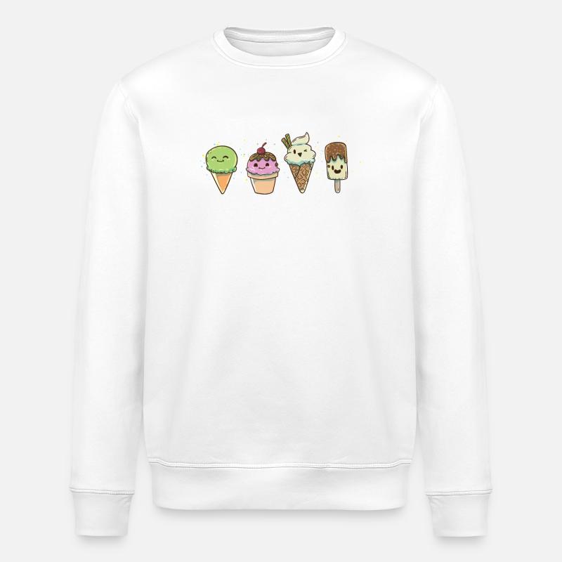 Eis Eisdiele Eiscafe - Stanley/Stella Unisex Bio-Sweatshirt ROLLER - Weiß