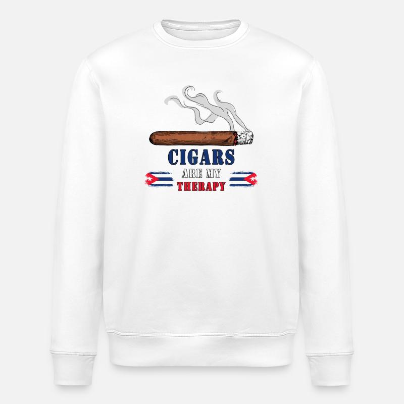 Cigars Cuba Design / Gift Idea - Stanley/Stella ROLLER Unisex Organic Sweatshirt - white