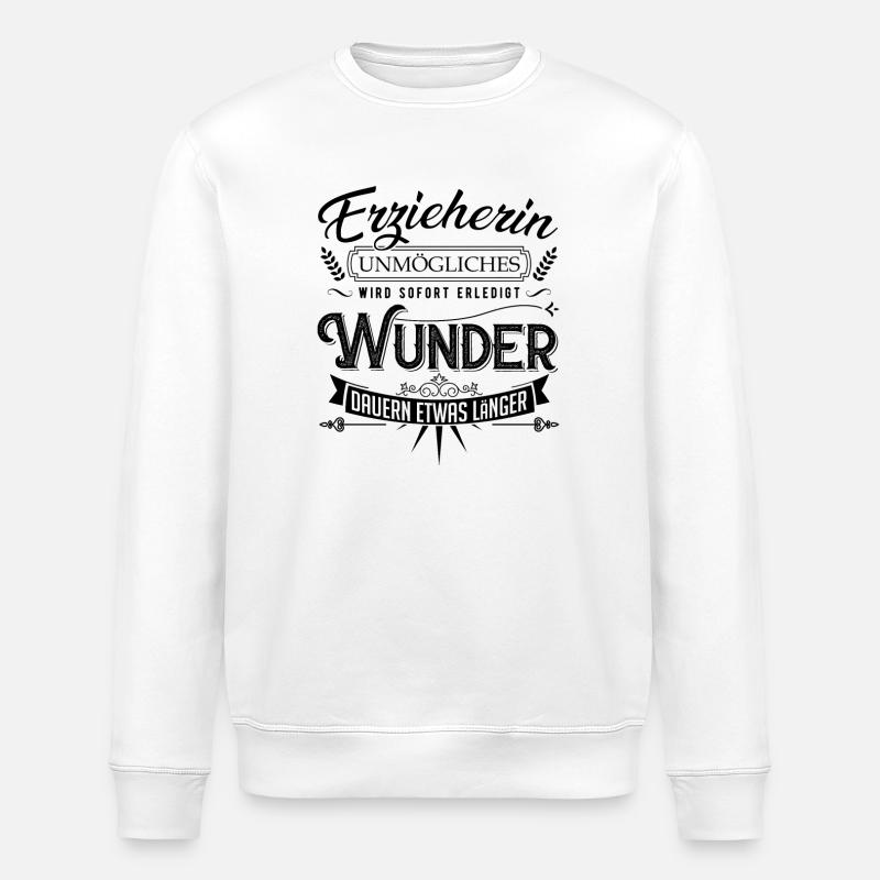 Erzieherin Geschenkideen - Stanley/Stella Unisex Bio-Sweatshirt ROLLER - Weiß