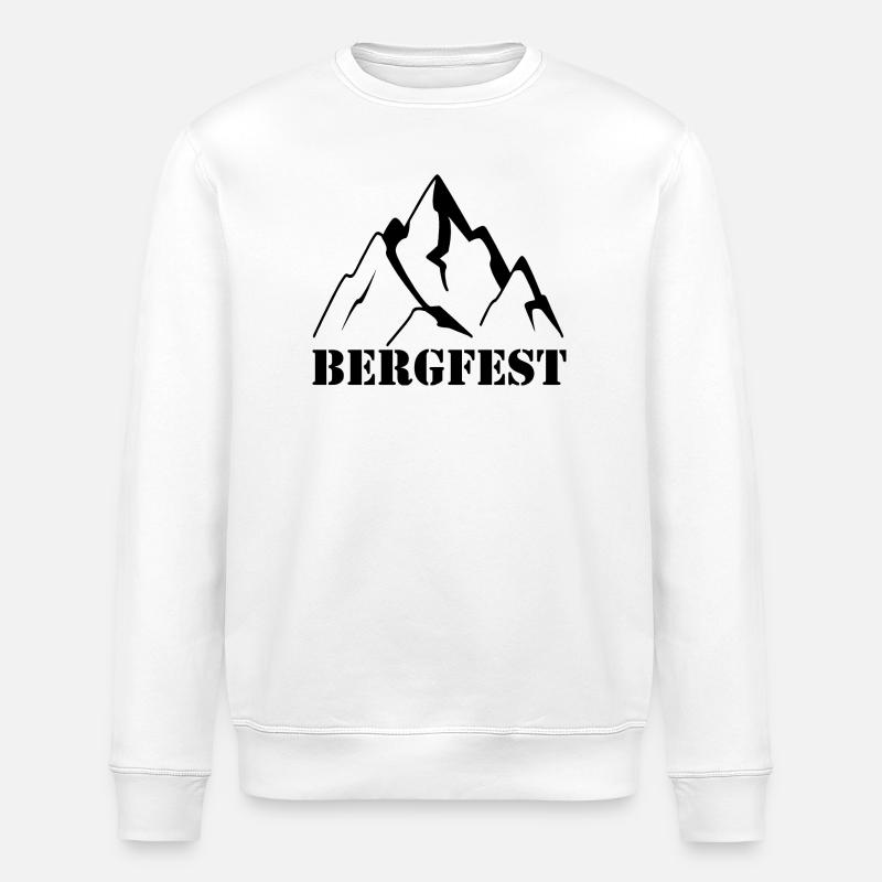 Abstraktes Bergfest Design - Stanley/Stella Unisex Bio-Sweatshirt ROLLER - Weiß
