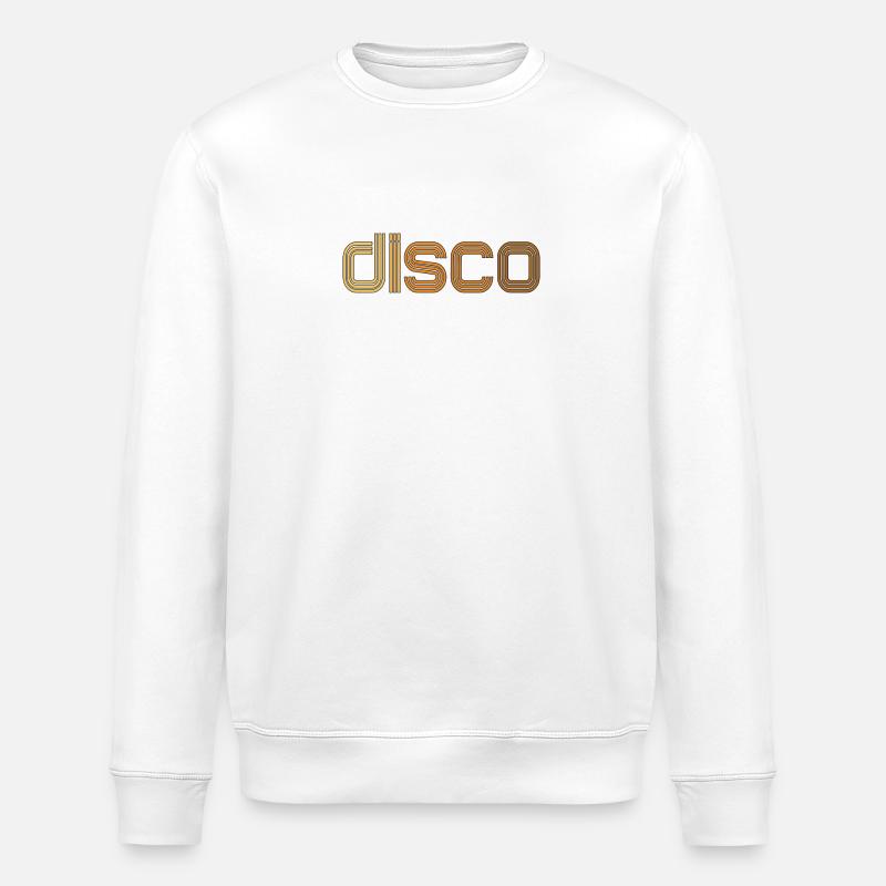 Disco Neon Line Logo - Stanley/Stella ROLLER Unisex Organic Sweatshirt - white