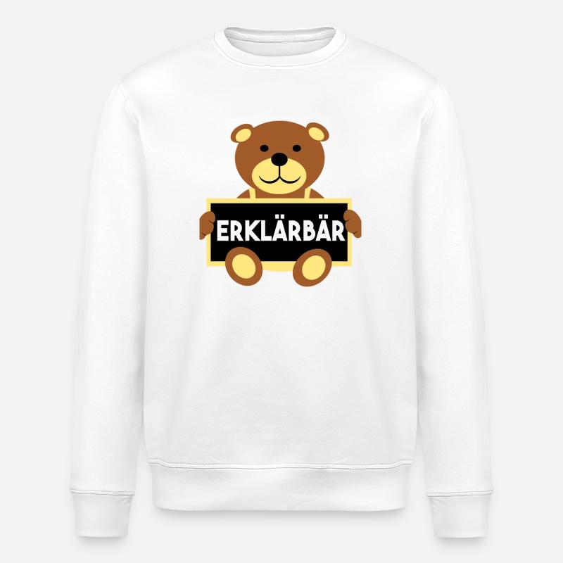 Erklärbär Referendar Lehrer - Stanley/Stella Unisex Bio-Sweatshirt ROLLER - Weiß