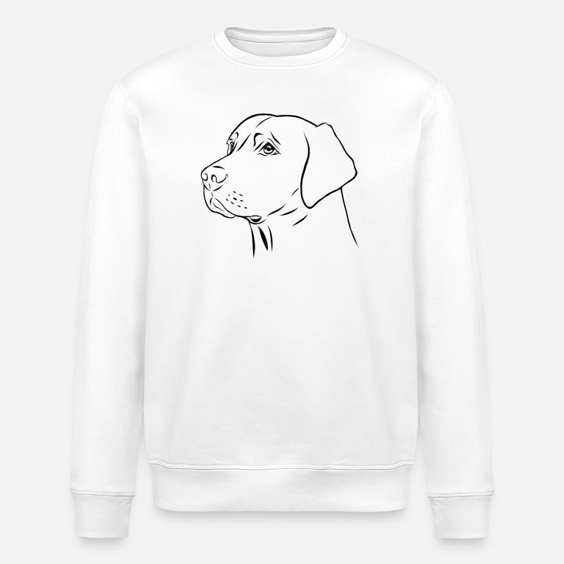 Labrador Retriever Portrait gezeichnet - Stanley/Stella Unisex Bio-Sweatshirt ROLLER - Weiß