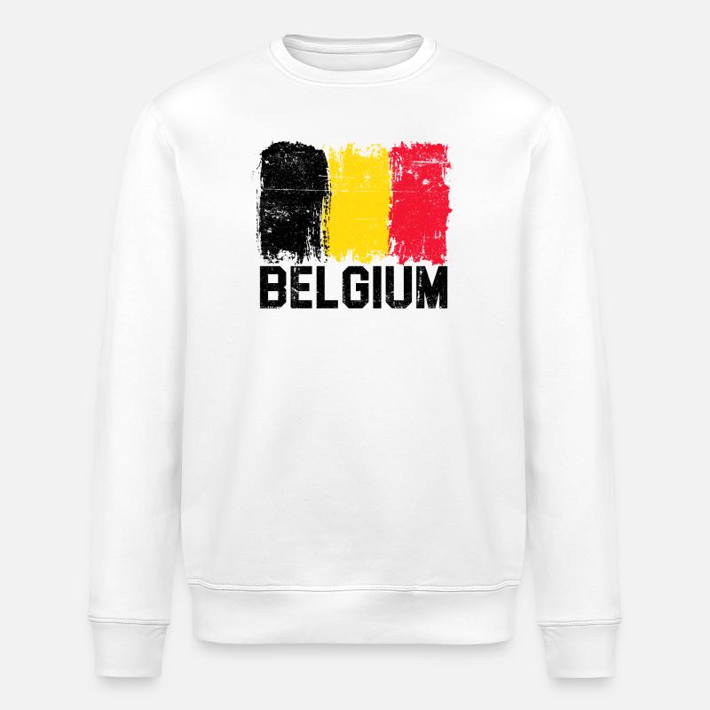 Coups de pinceau du drapeau belge - Sweat bio ROLLER Stanley/Stella Unisexe - blanc