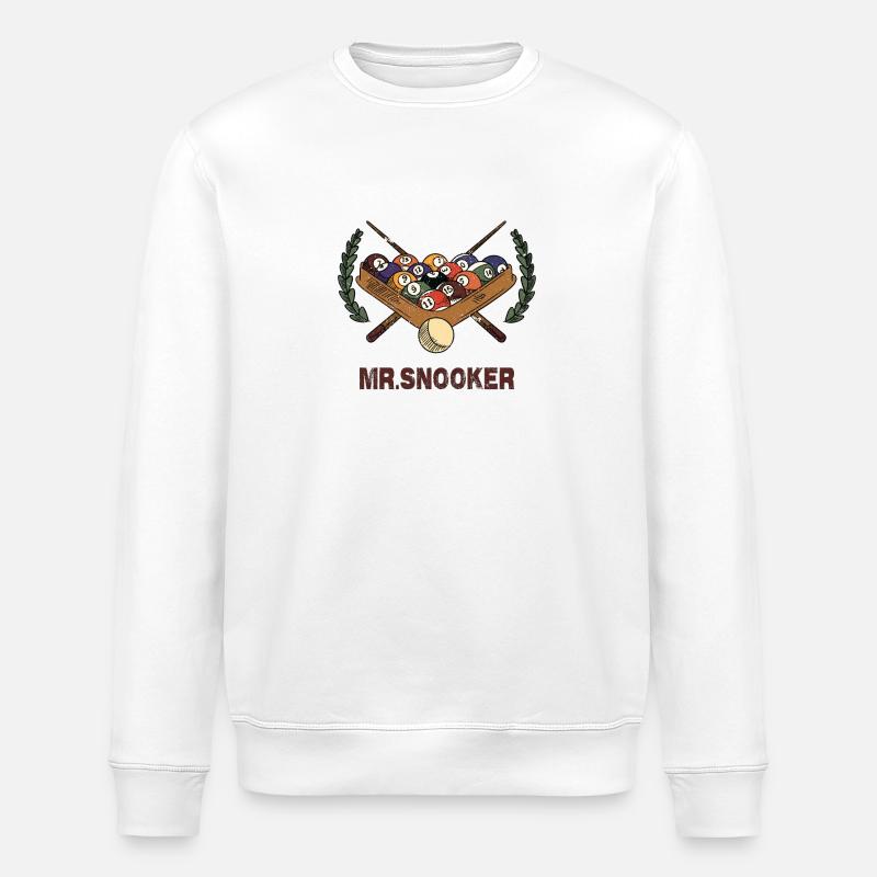 Mr. Snooker Design / Gift Idea - Stanley/Stella ROLLER Unisex Organic Sweatshirt - white