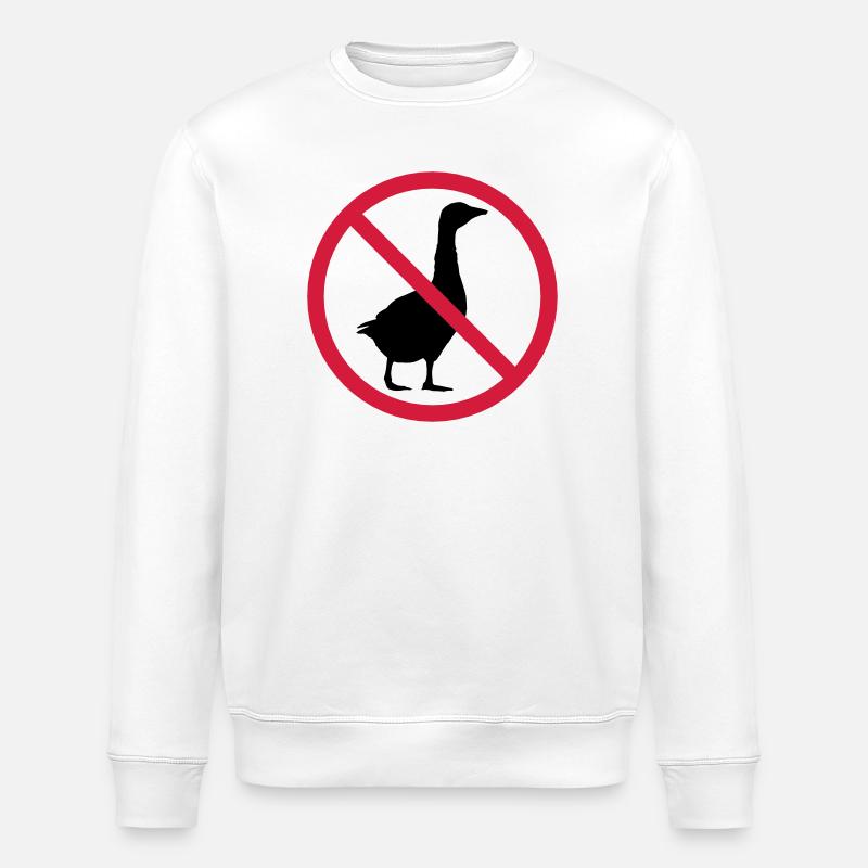 Signe interdit d'oie - Sweat bio ROLLER Stanley/Stella Unisexe - blanc