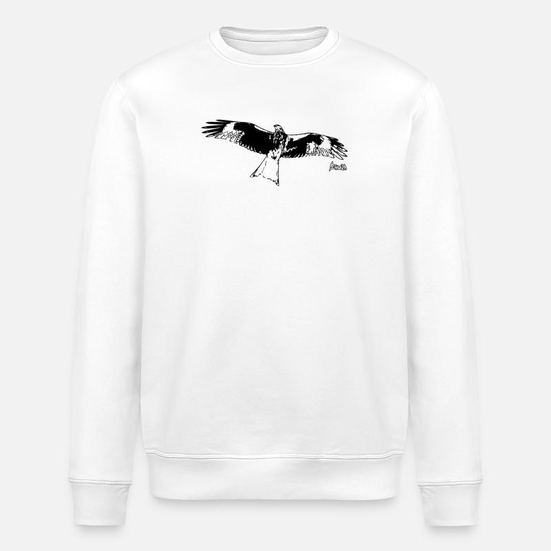 HGWild - Rotmilan - Stanley/Stella Unisex Bio-Sweatshirt ROLLER - Weiß