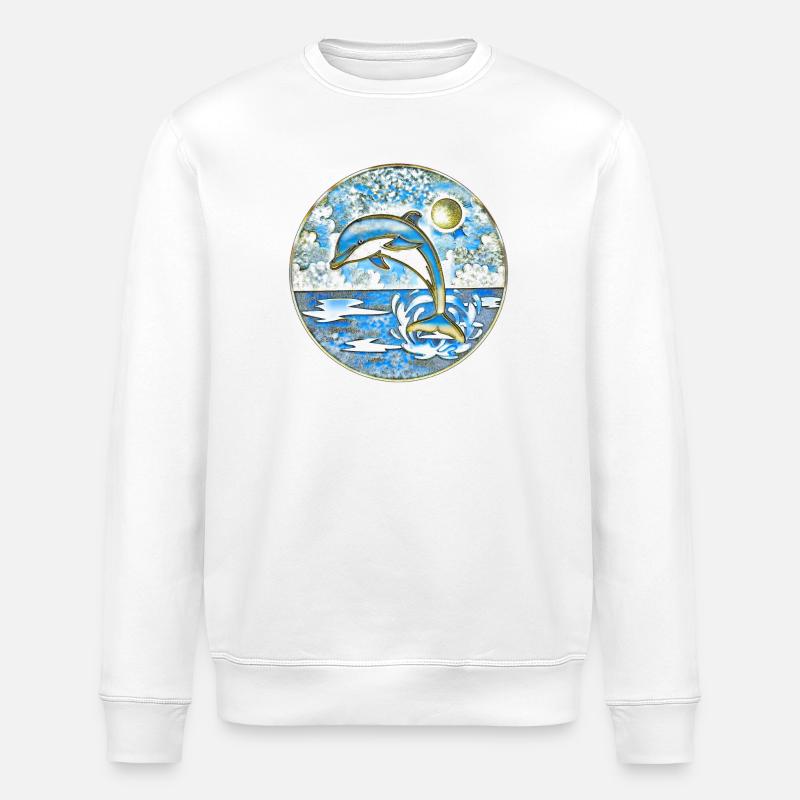 Dauphin mer Liberté - Sweat bio ROLLER Stanley/Stella Unisexe - blanc