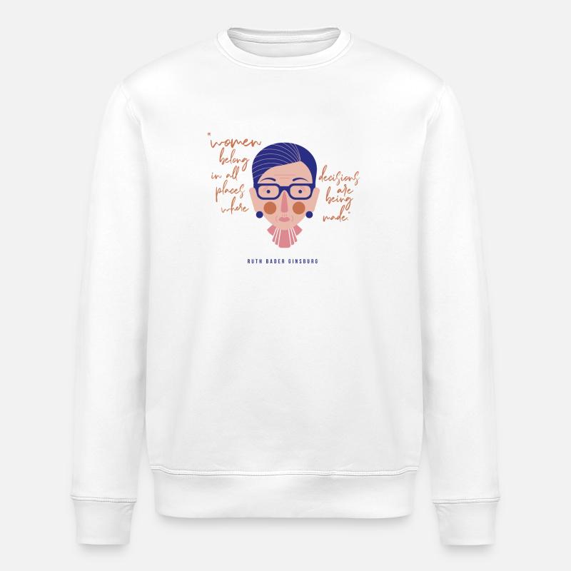 Ruth Bader Ginsburg - Sweat bio ROLLER Stanley/Stella Unisexe - blanc