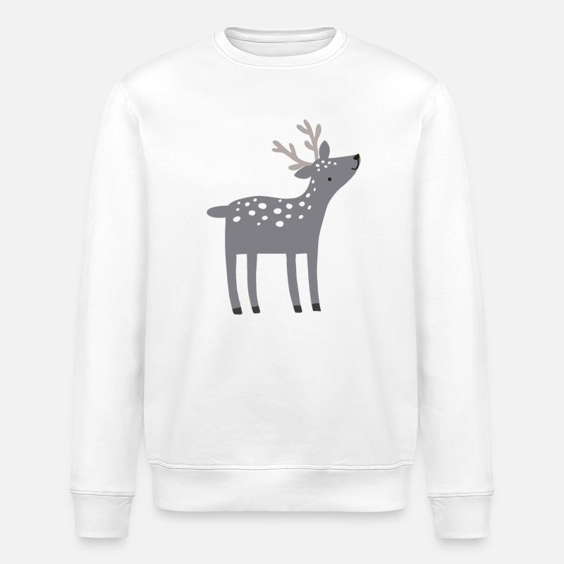 Rentier Hirsch - Stanley/Stella Unisex Bio-Sweatshirt ROLLER - Weiß