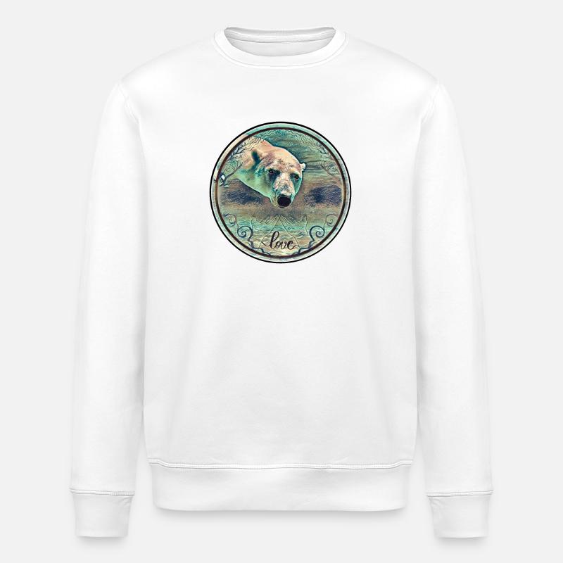 Polar bear underwater - Stanley/Stella ROLLER Unisex Organic Sweatshirt - white