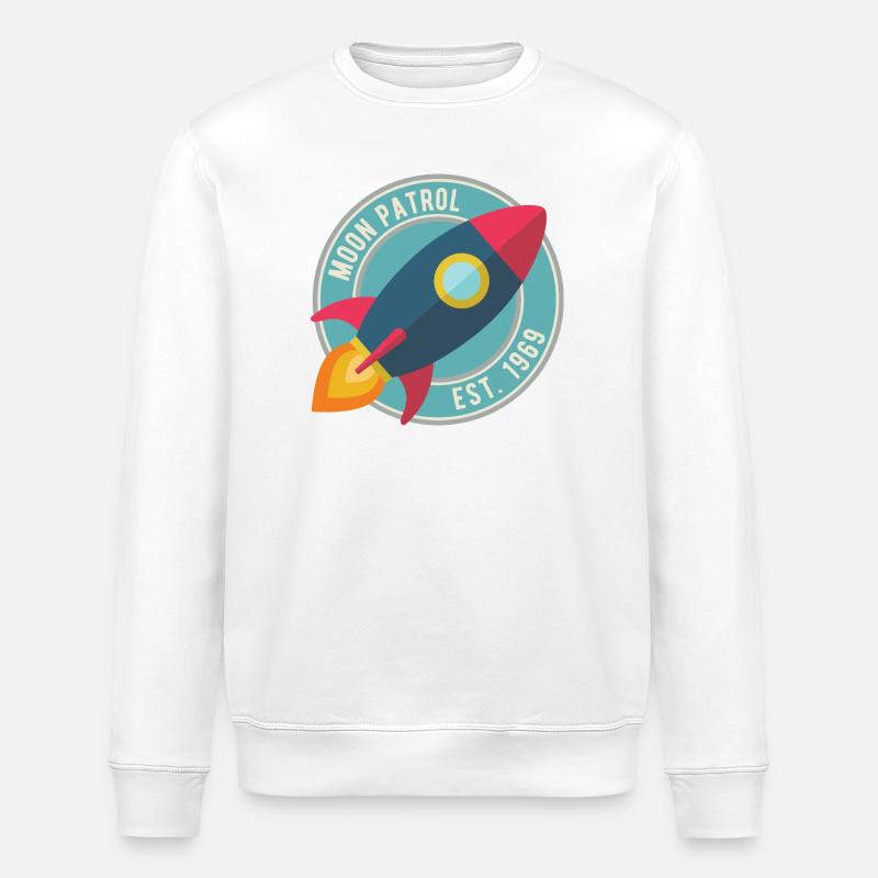 Rakete Moon Patrol Rocket - Stanley/Stella Unisex Bio-Sweatshirt ROLLER - Weiß