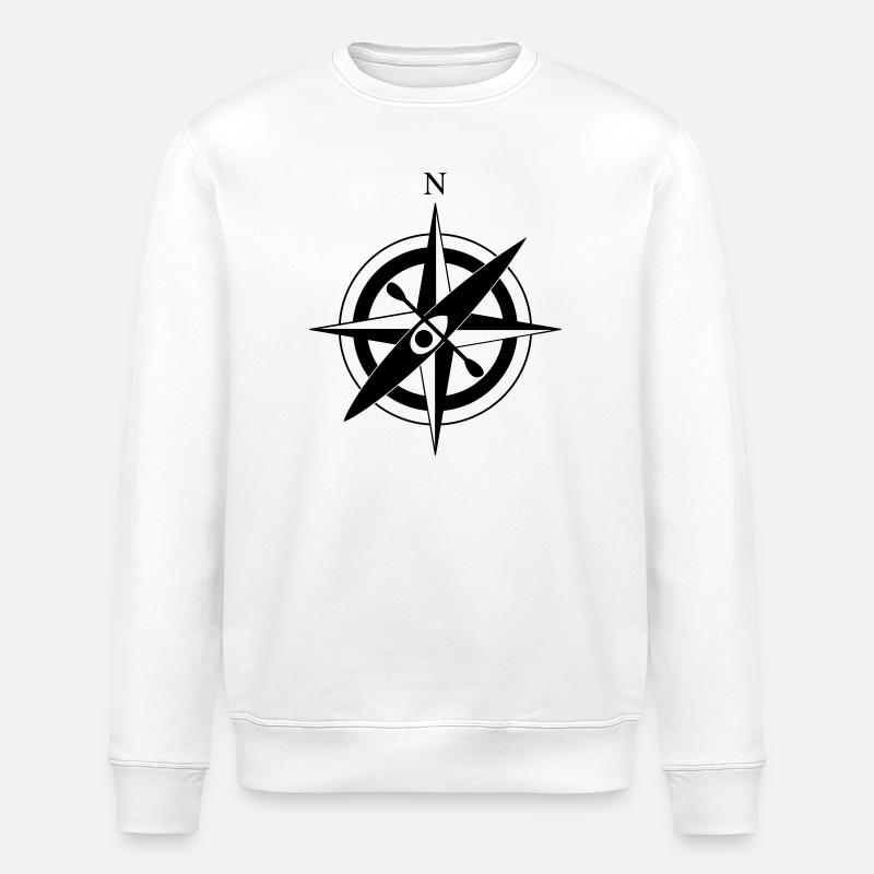 Compass Rose Kayak - Sweat bio ROLLER Stanley/Stella Unisexe - blanc