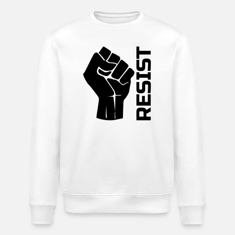 Resist with fist - in black - Stanley/Stella Unisex Bio-Sweatshirt ROLLER - Weiß