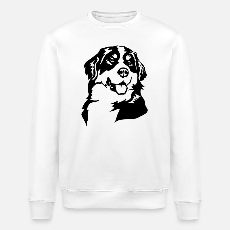 Berner Sennenhund Kopf - Stanley/Stella Unisex Bio-Sweatshirt ROLLER - Weiß
