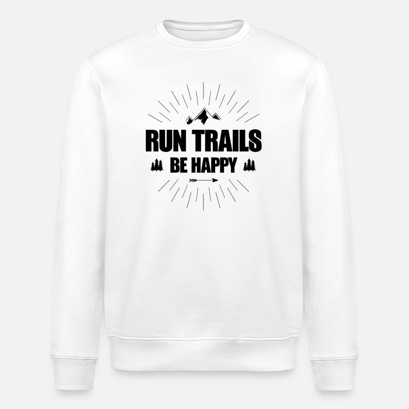 Run Trails Be Happy - Sweat bio ROLLER Stanley/Stella Unisexe - blanc