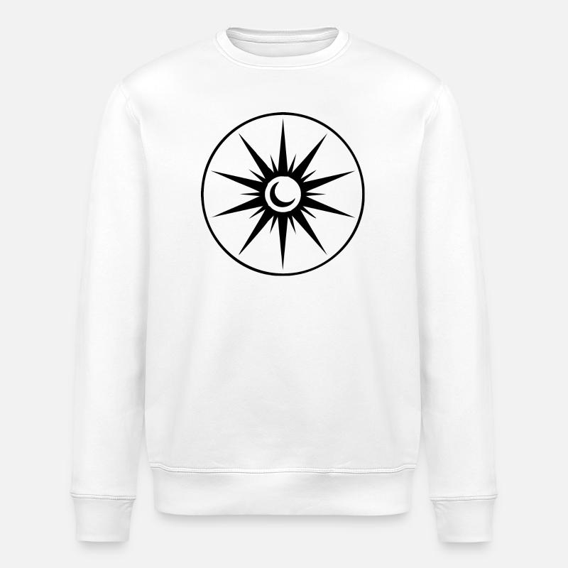 Abstraktes Linienmuster in Schwarzweiß - Stanley/Stella Unisex Bio-Sweatshirt ROLLER - Weiß