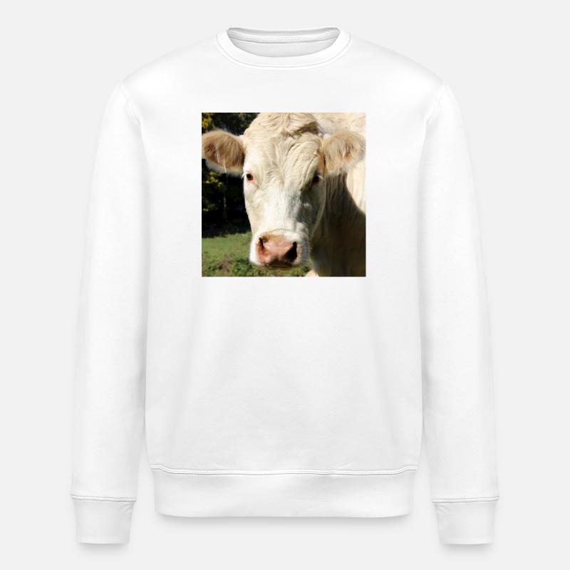 Kuh Poster - Stanley/Stella Unisex Bio-Sweatshirt ROLLER - Weiß
