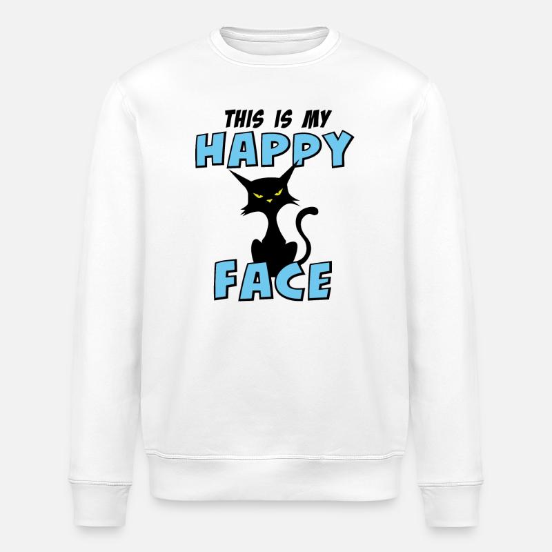 Katze Katzen Lustig - Stanley/Stella Unisex Bio-Sweatshirt ROLLER - Weiß