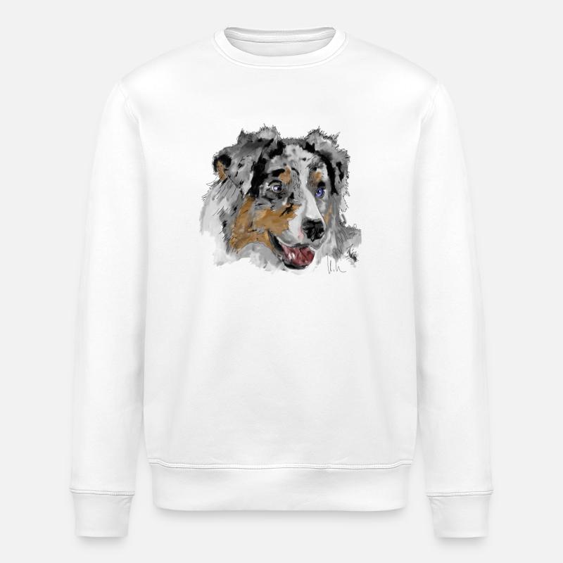 Australian Shepherd - Stanley/Stella ROLLER Unisex Organic Sweatshirt - white
