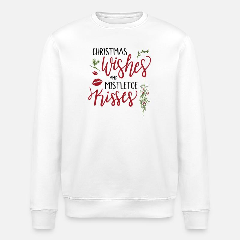 Weihnachtswünsche Mistelküsse - Stanley/Stella Unisex Bio-Sweatshirt ROLLER - Weiß