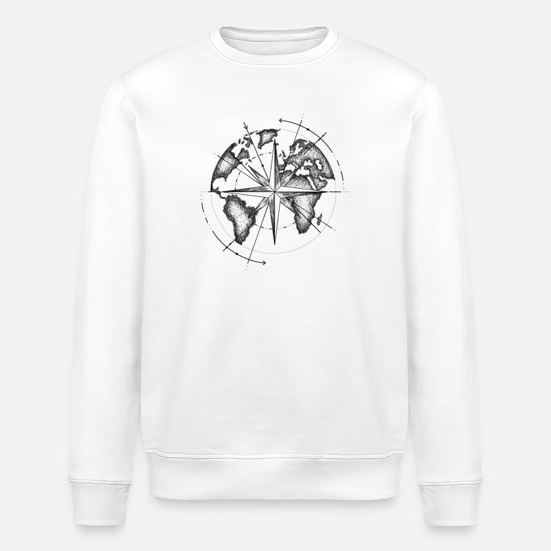 Weltkarte - Stanley/Stella Unisex Bio-Sweatshirt ROLLER - Weiß