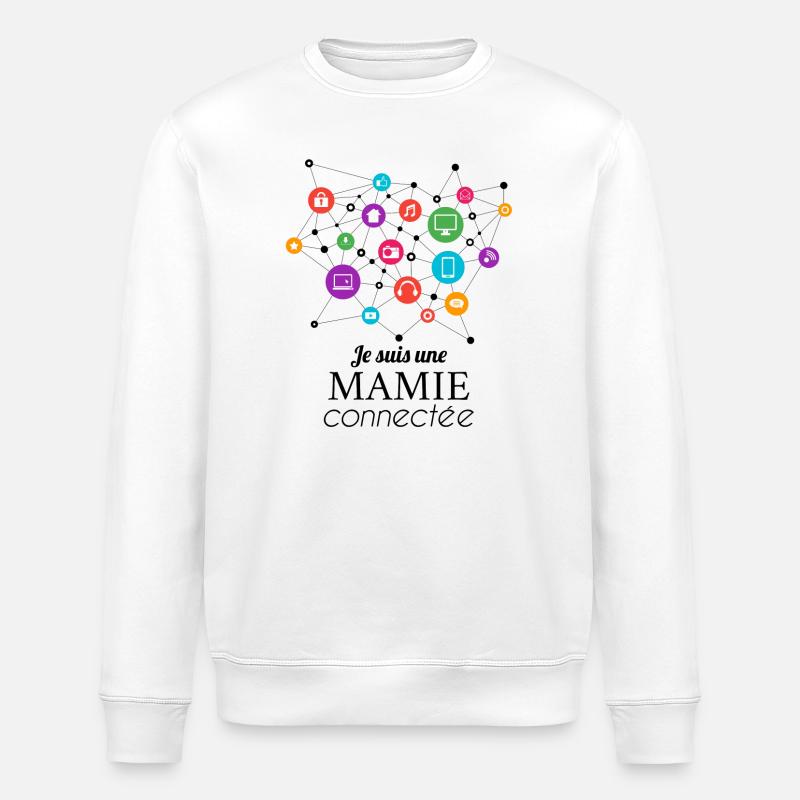 Mamie connectée au réseau - Sweat bio ROLLER Stanley/Stella Unisexe - blanc