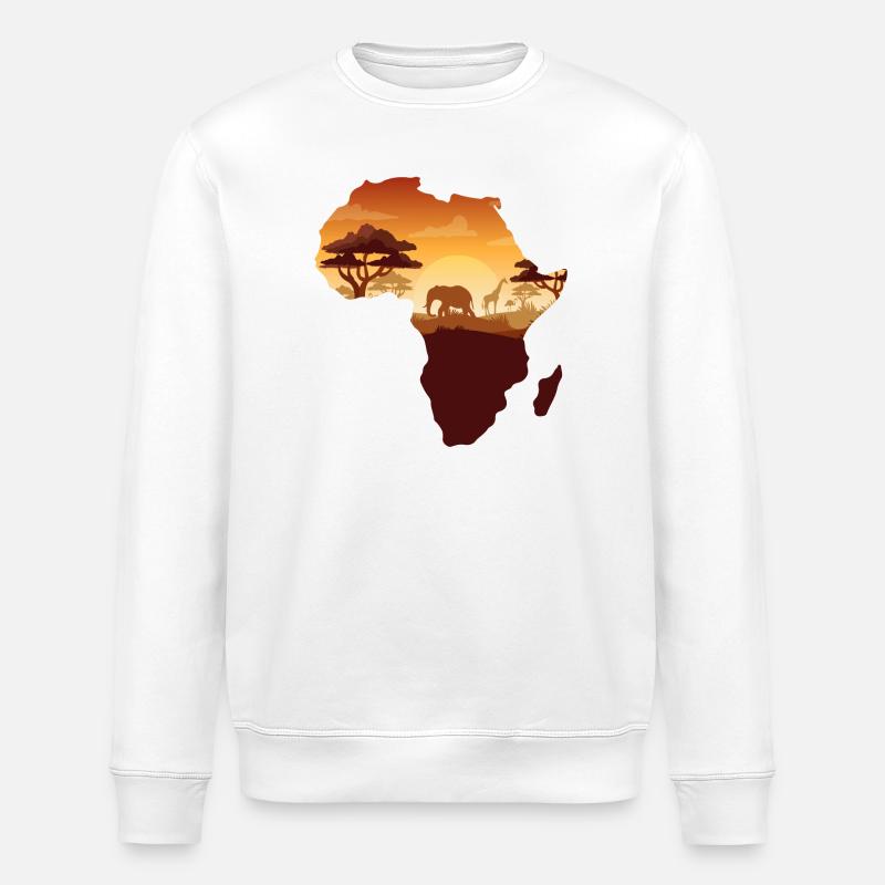 Carte du safari africain - Sweat bio ROLLER Stanley/Stella Unisexe - blanc