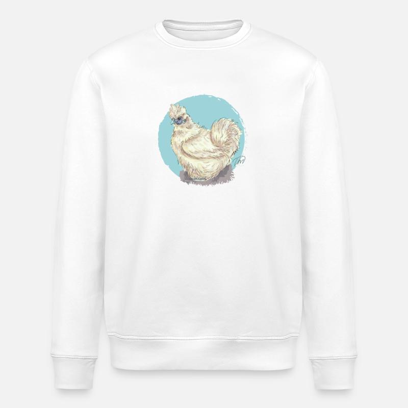 Poule en soie blanche - Sweat bio ROLLER Stanley/Stella Unisexe - blanc