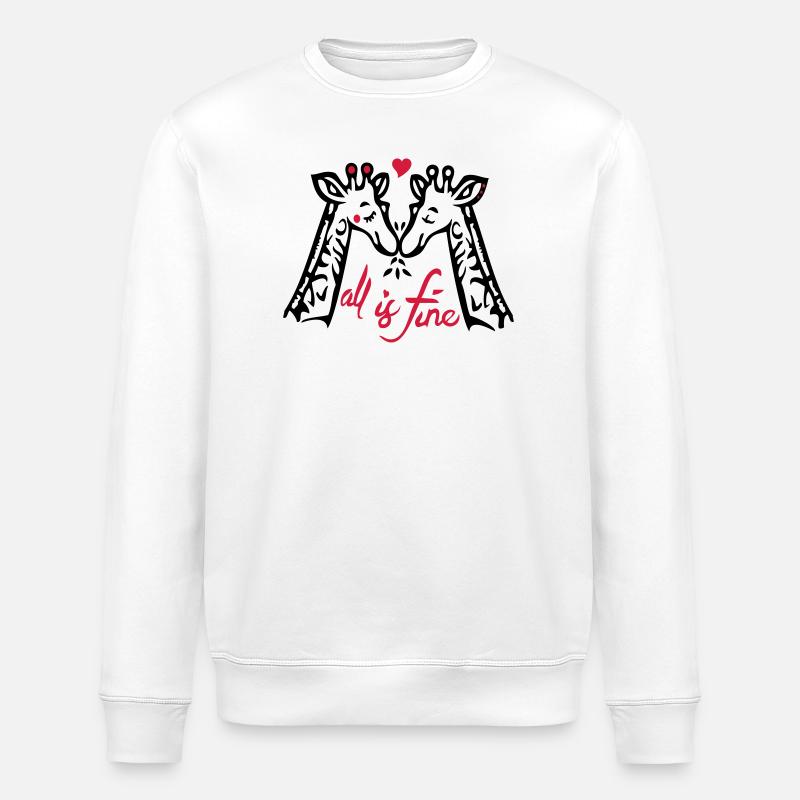 Giraffen Liebe - Stanley/Stella Unisex Bio-Sweatshirt ROLLER - Weiß