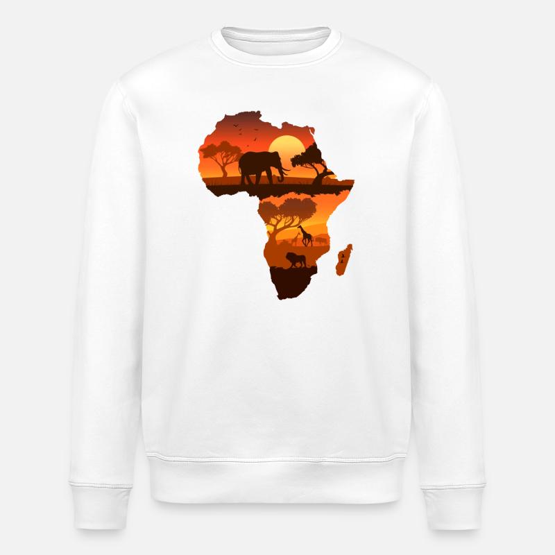 Carte du safari africain - Sweat bio ROLLER Stanley/Stella Unisexe - blanc