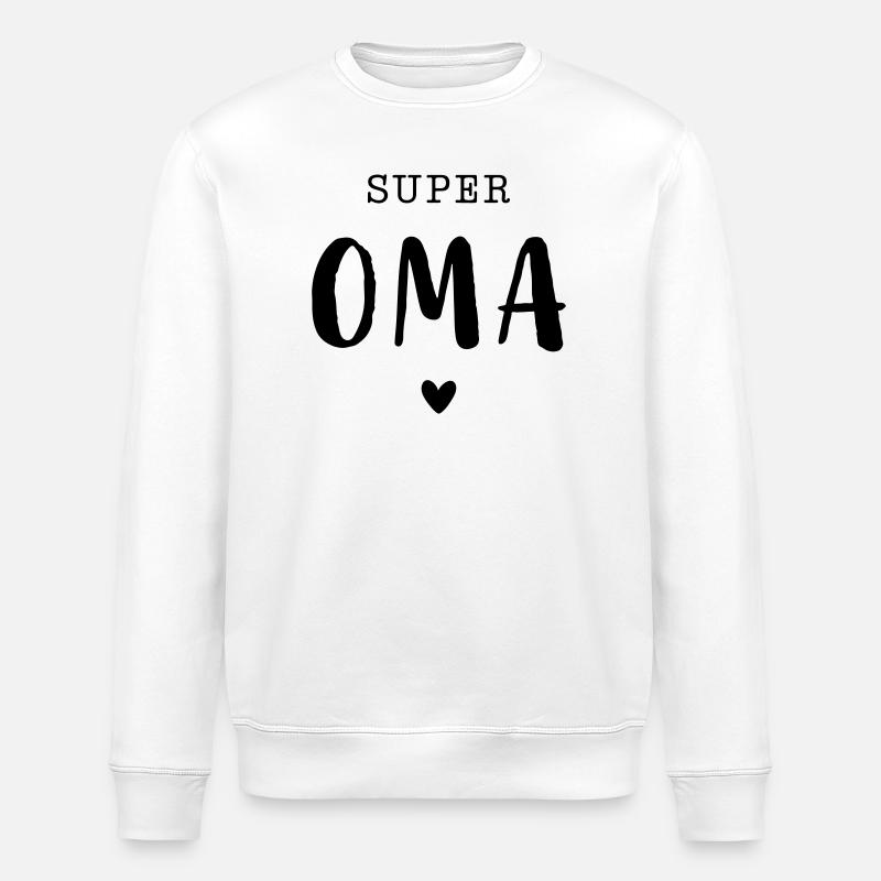 Super Oma mit Herz - Stanley/Stella Unisex Bio-Sweatshirt ROLLER - Weiß