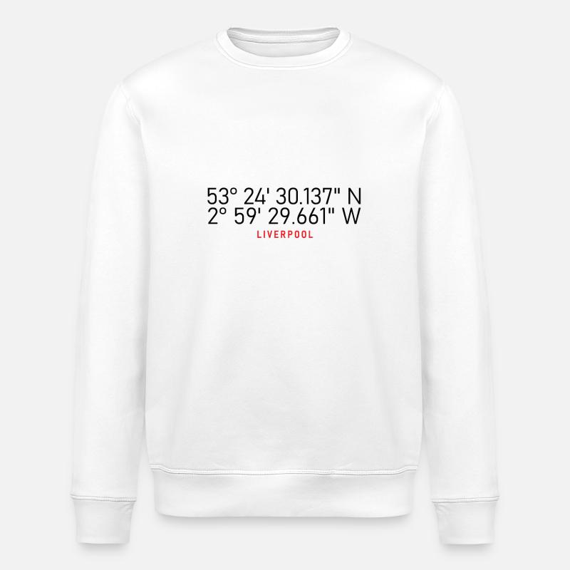 Liverpool coordinates - Stanley/Stella ROLLER Unisex Organic Sweatshirt - white