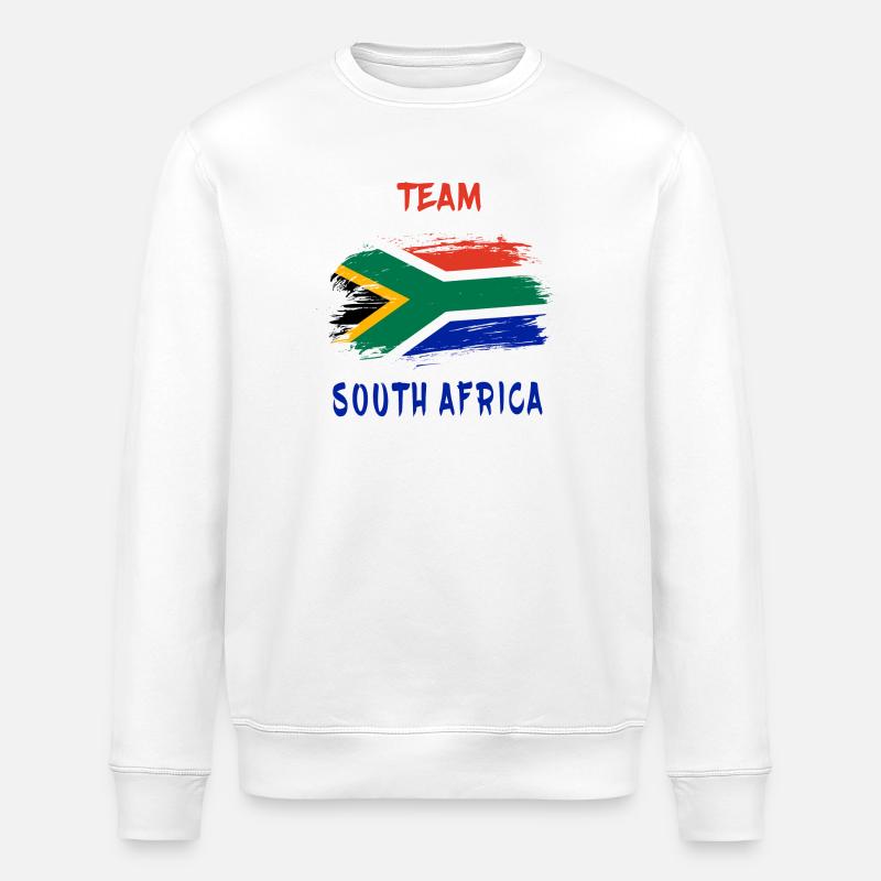Team Südafrika Flaggen Design - Stanley/Stella Unisex Bio-Sweatshirt ROLLER - Weiß