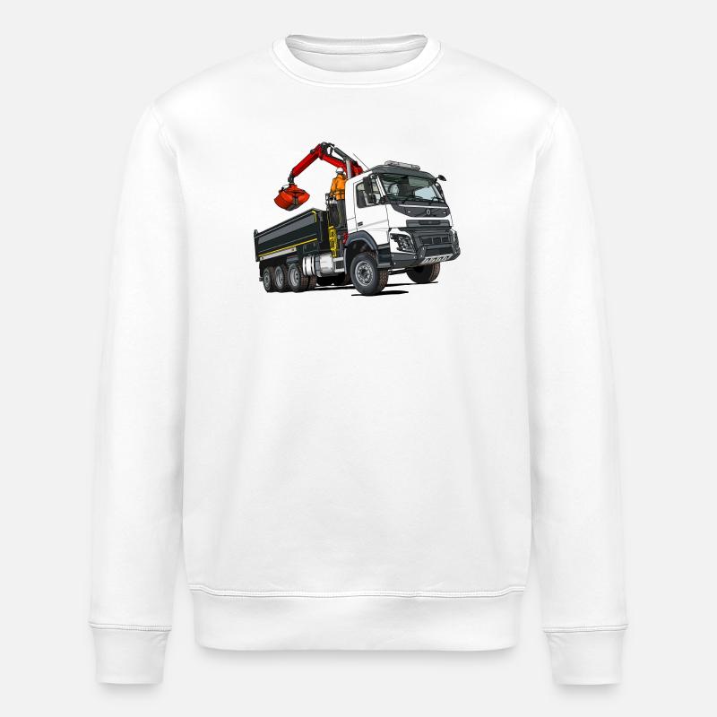 Camion avec grue - Sweat bio ROLLER Stanley/Stella Unisexe - blanc