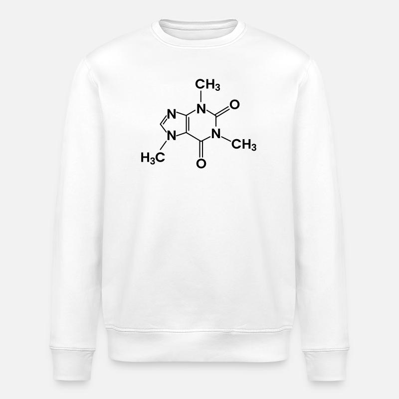 Kaffee Chemische Struktur Koffein - Stanley/Stella Unisex Bio-Sweatshirt ROLLER - Weiß