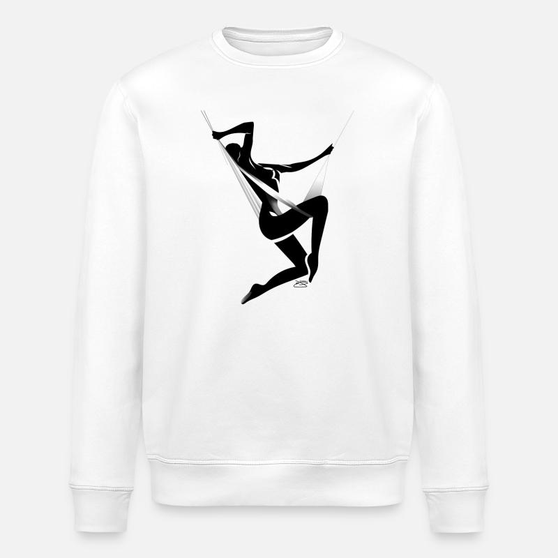 Schwarz-Weiße geometrische Silhouette - Stanley/Stella Unisex Bio-Sweatshirt ROLLER - Weiß
