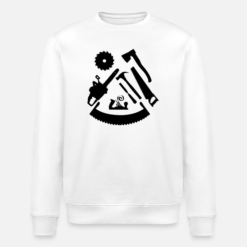 Outil en bois - Sweat bio ROLLER Stanley/Stella Unisexe - blanc