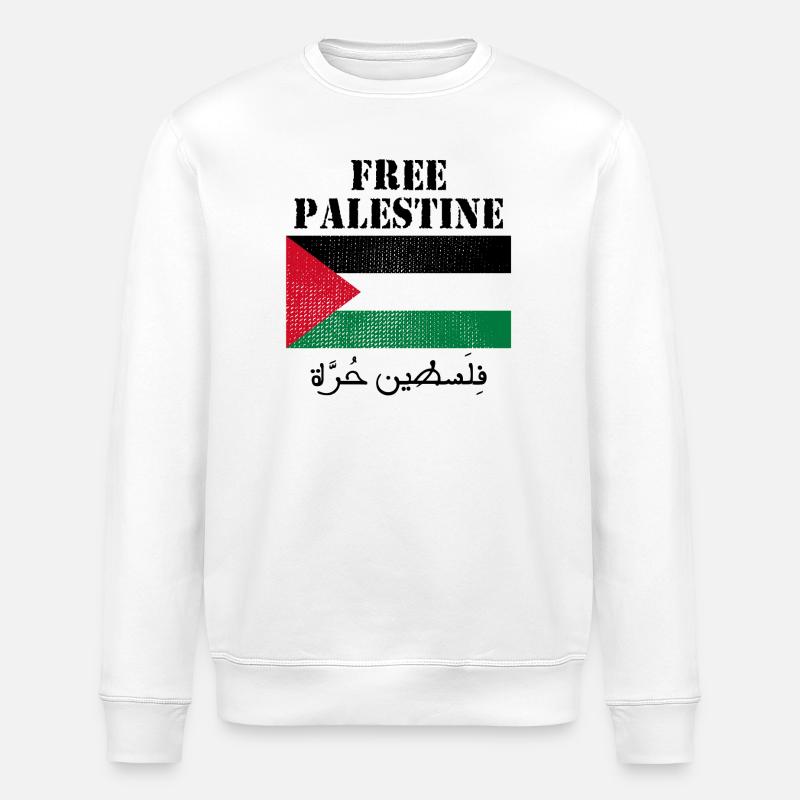 Freie Palästina-Flagge - Stanley/Stella Unisex Bio-Sweatshirt ROLLER - Weiß