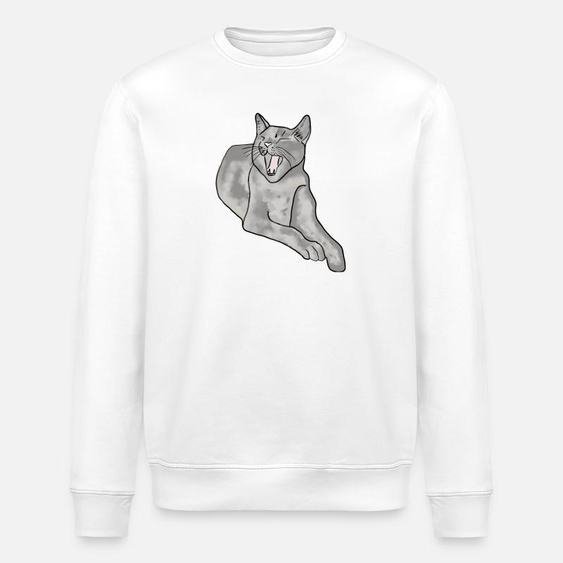 cat - Stanley/Stella ROLLER Unisex Organic Sweatshirt - white