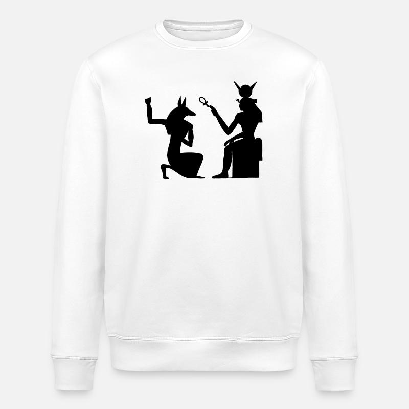 Pyramid Egyptian hieroglyphics pharaoh - Stanley/Stella ROLLER Unisex Organic Sweatshirt - white