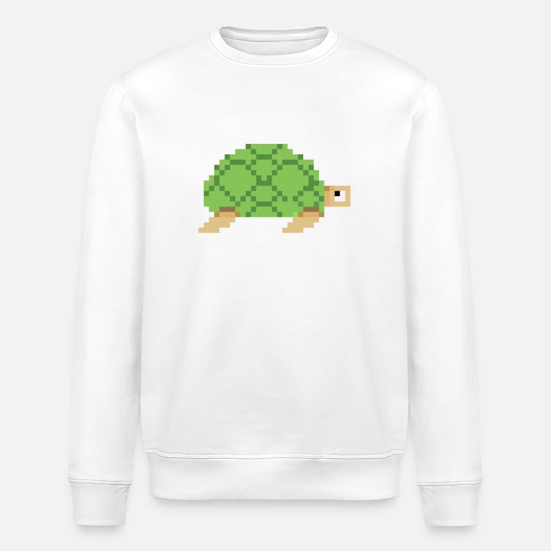 Turtle pixel art - Stanley/Stella ROLLER Unisex Organic Sweatshirt - white