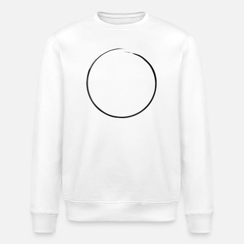 offener schwarzer Kreis | Schmutzrand - Stanley/Stella Unisex Bio-Sweatshirt ROLLER - Weiß