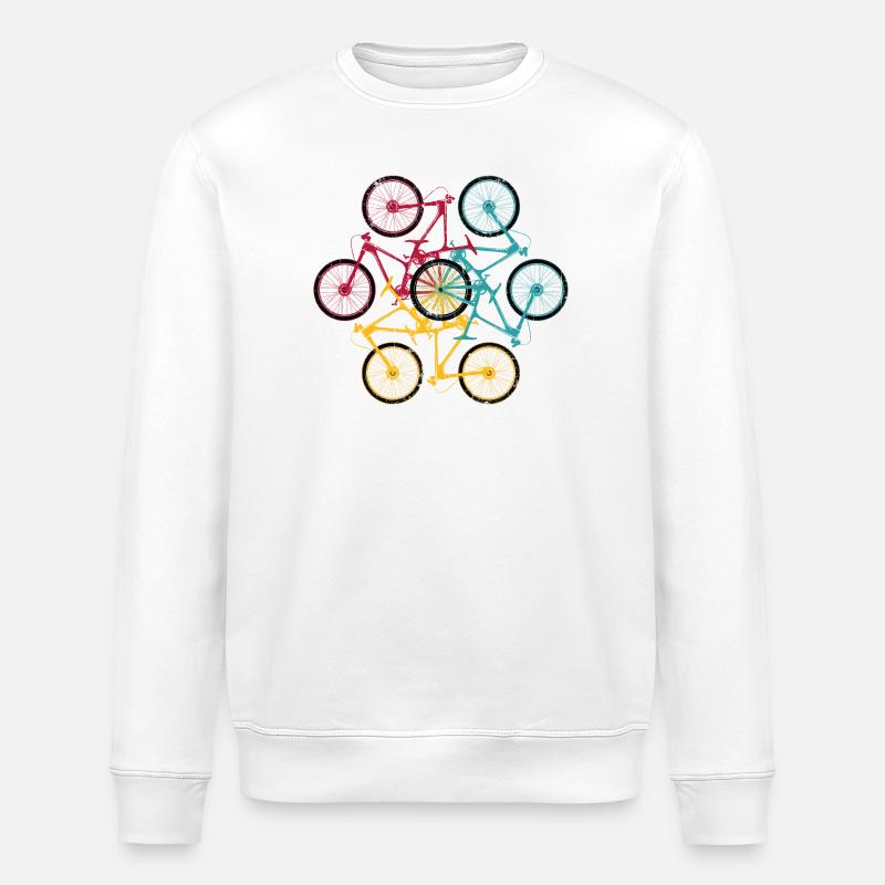 Vibrant Bicycle Mandala - Stanley/Stella ROLLER Unisex Organic Sweatshirt - white
