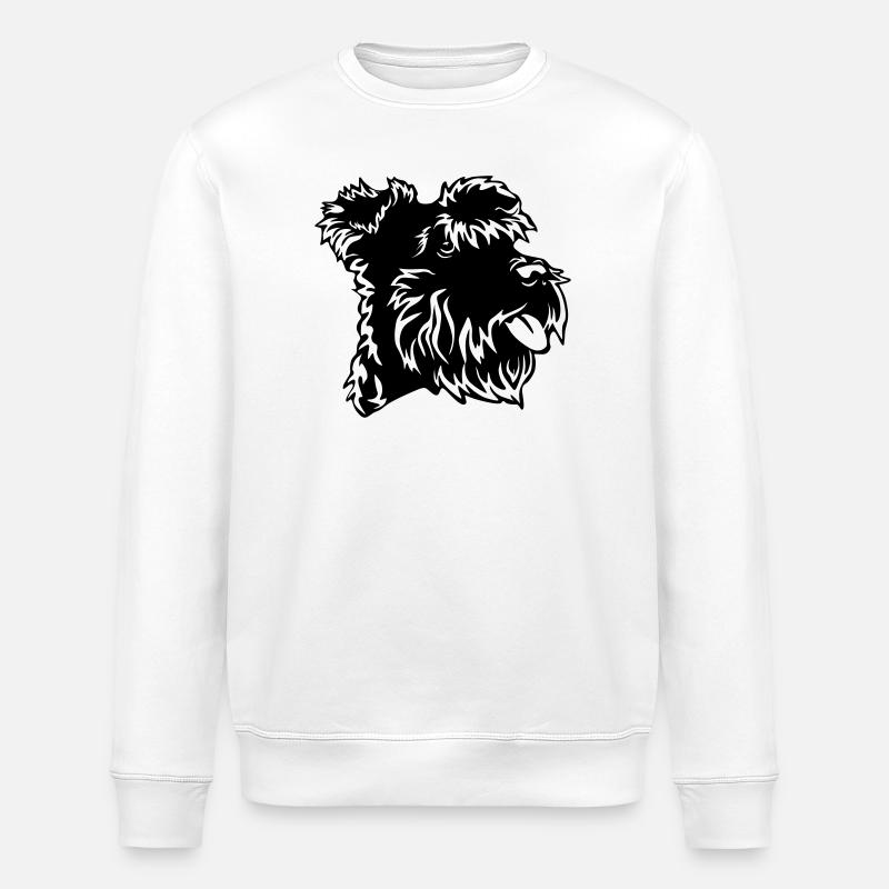 Zwergschnauzer Kopf - Stanley/Stella Unisex Bio-Sweatshirt ROLLER - Weiß